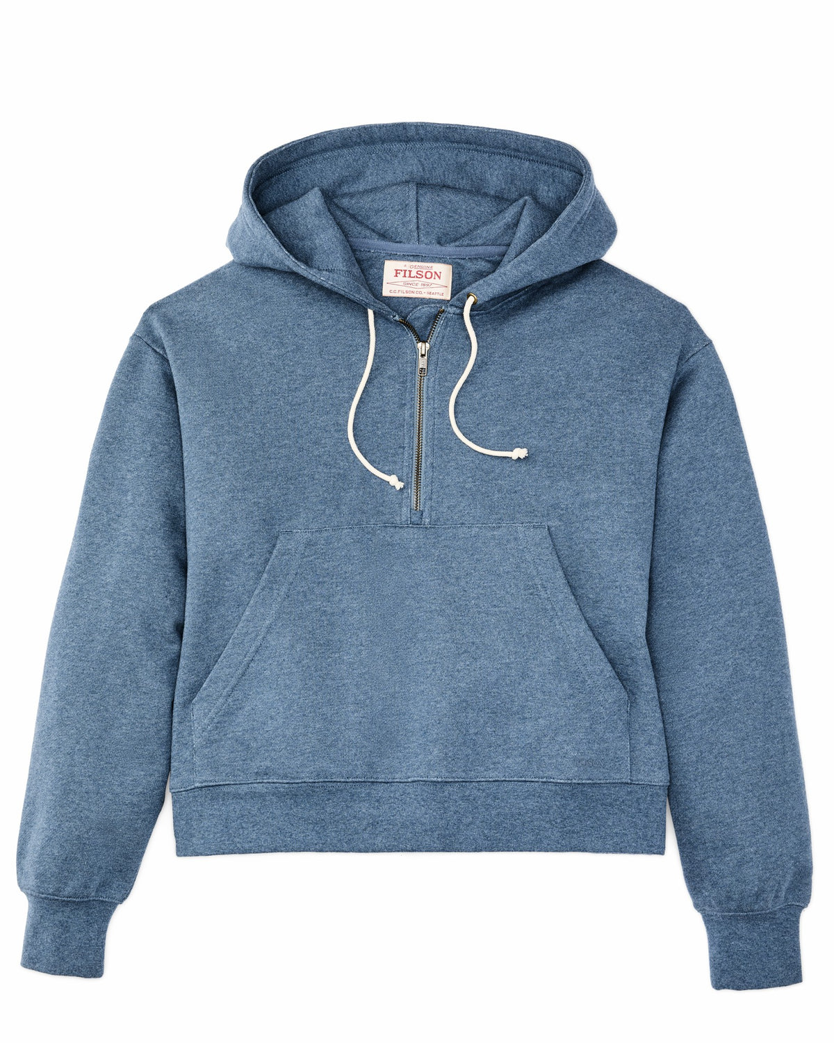 Women Filson Women's French Terry Half-zip Hoodie - Light Blue